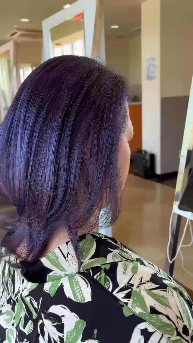 パープル系カラーで深みと透明感を両立したい40代女性へ|香南市fleur amiのブリーチなしカラー施術ガイド